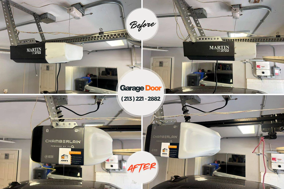 Before and after: garage door repair Kula, HI
